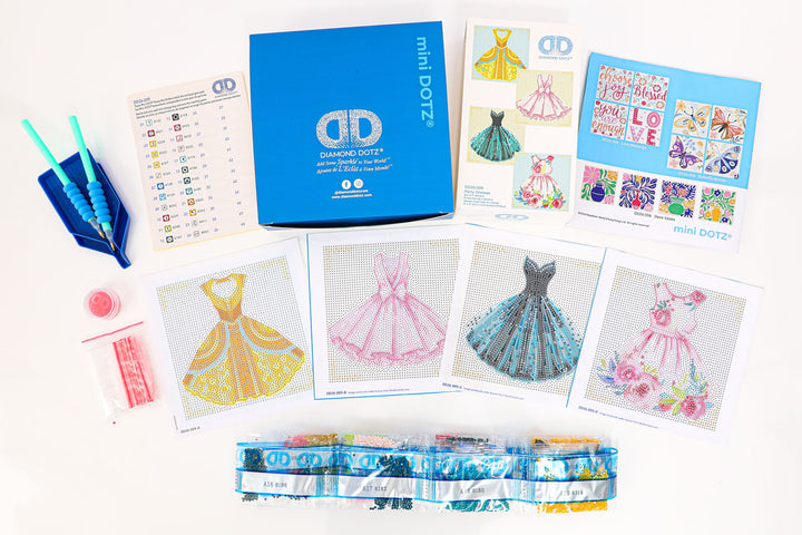 Diamond Dotz Party Dresses - 8.7 x 8.7 in Each