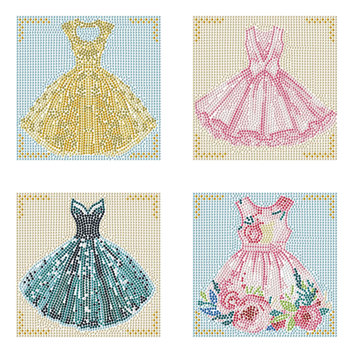 Diamond Dotz Party Dresses - 8.7 x 8.7 in Each