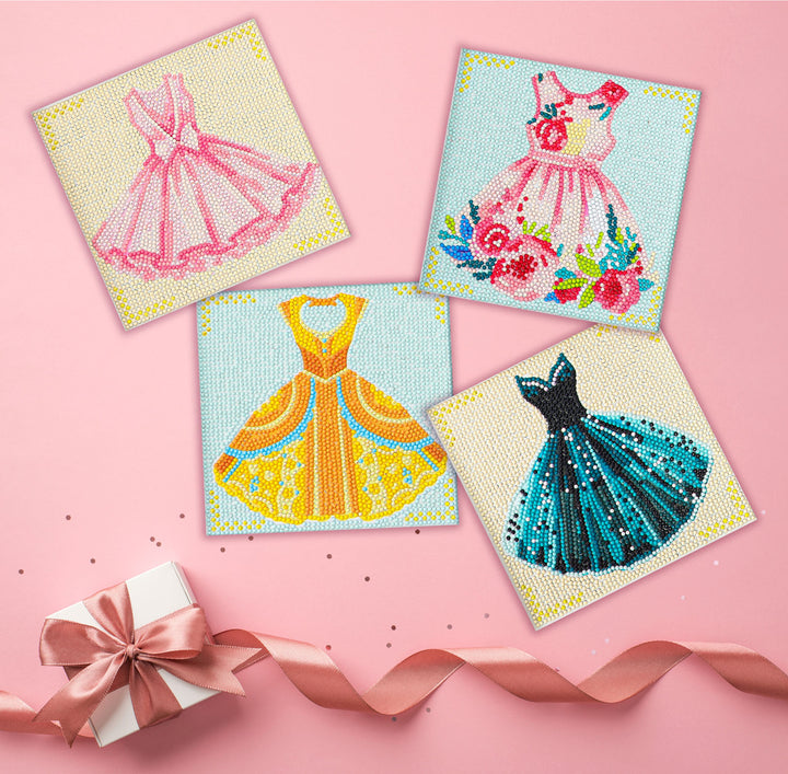 Diamond Dotz Party Dresses - 8.7 x 8.7 in Each