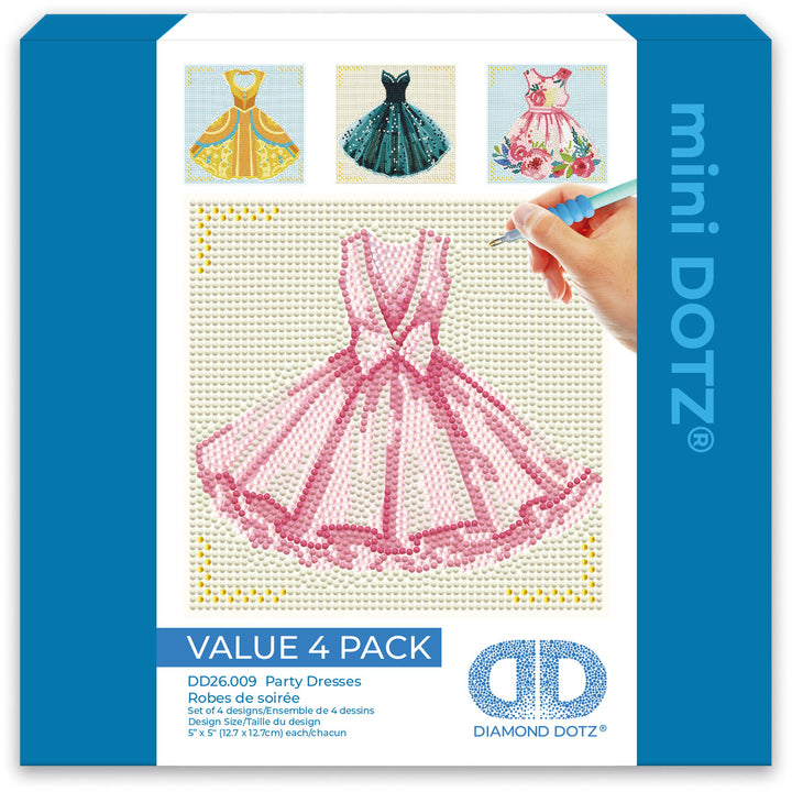 Diamond Dotz Party Dresses - 8.7 x 8.7 in Each