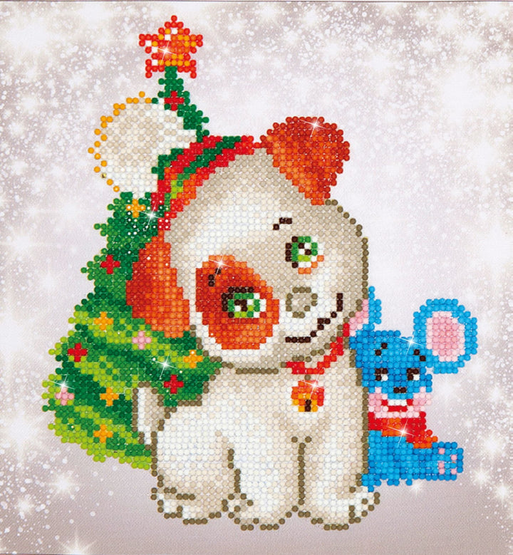 Diamond Dotz Christmas Pup & Mouse - 9.8 x 9 in