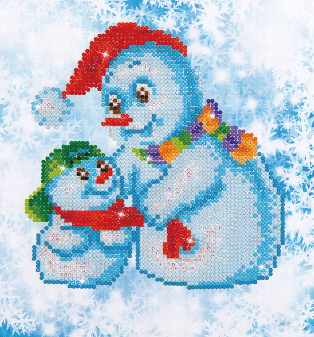 Diamond Dotz Snow Family - 9.8 x 9 in