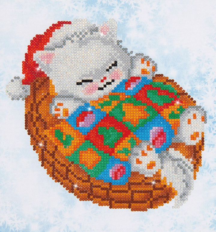 Diamond Dotz Snug Christmas Kitty - 9.8 x 9 in