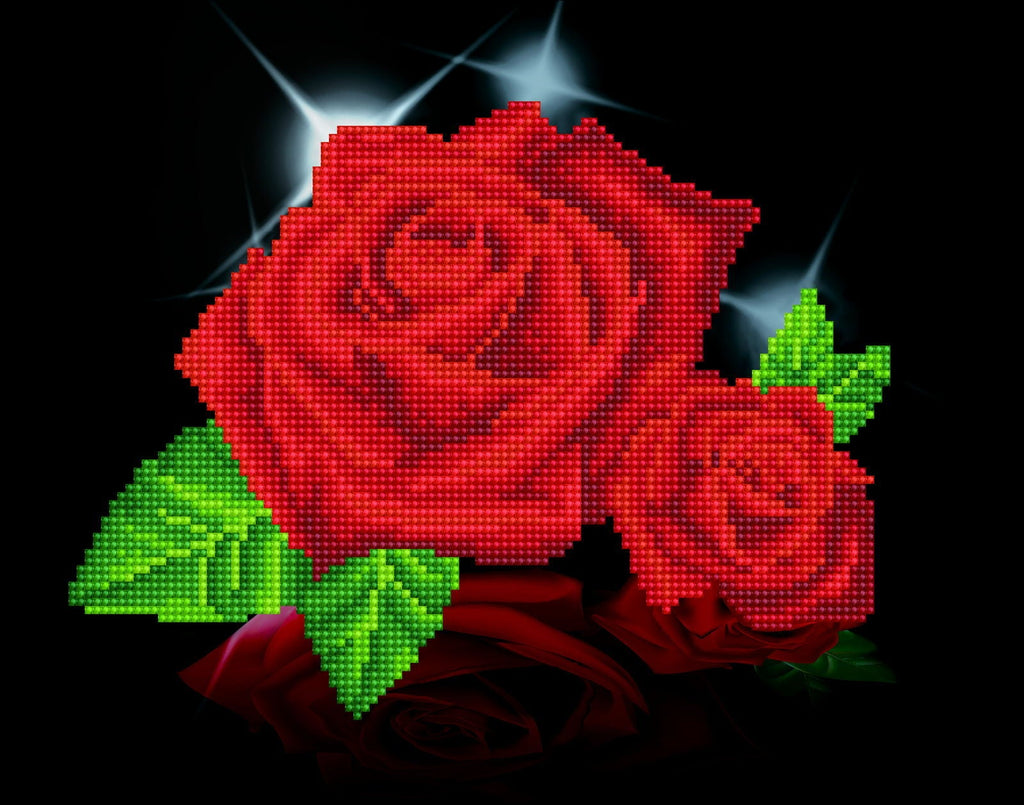 Red Rose Sparkle | Diamond Painting Kits Floral Flowers | Diamond