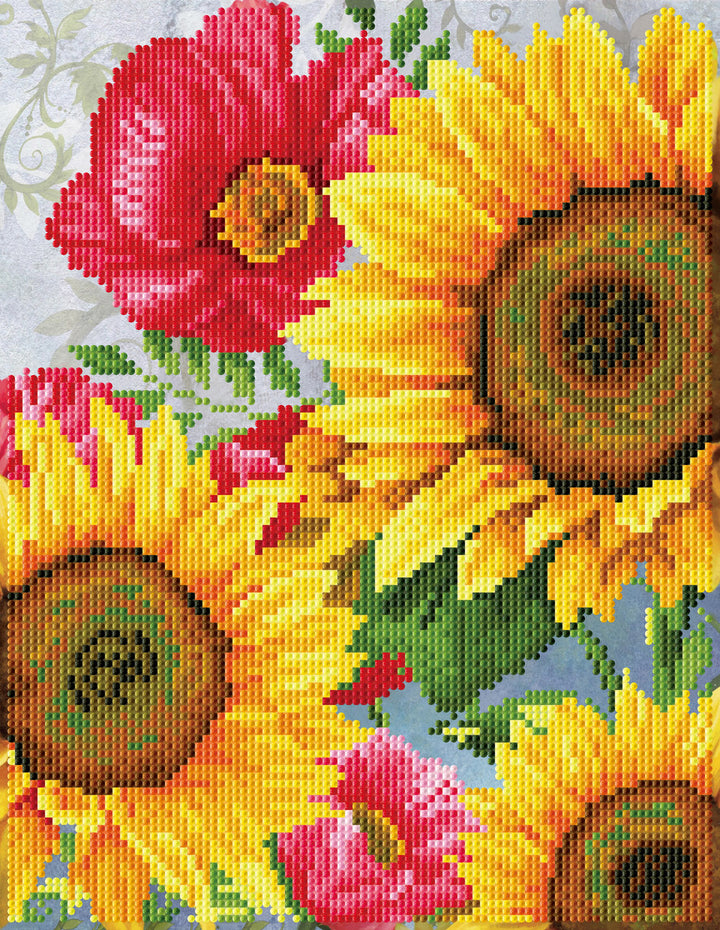 Diamond Dotz Poppies & Sunflowers - 13.6 x 10.5 in