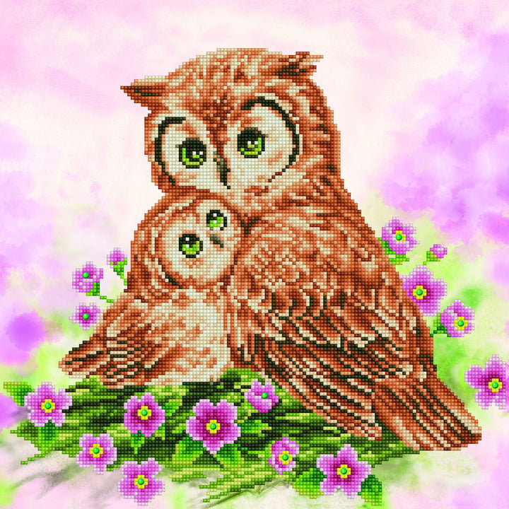 Diamond Dotz Mother & Baby Owl - 16.14 x 20.08 in