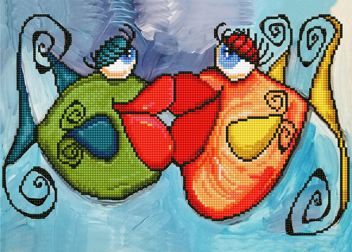 Diamond Dotz Fishy Kissy - 16.5 x 11.8 in