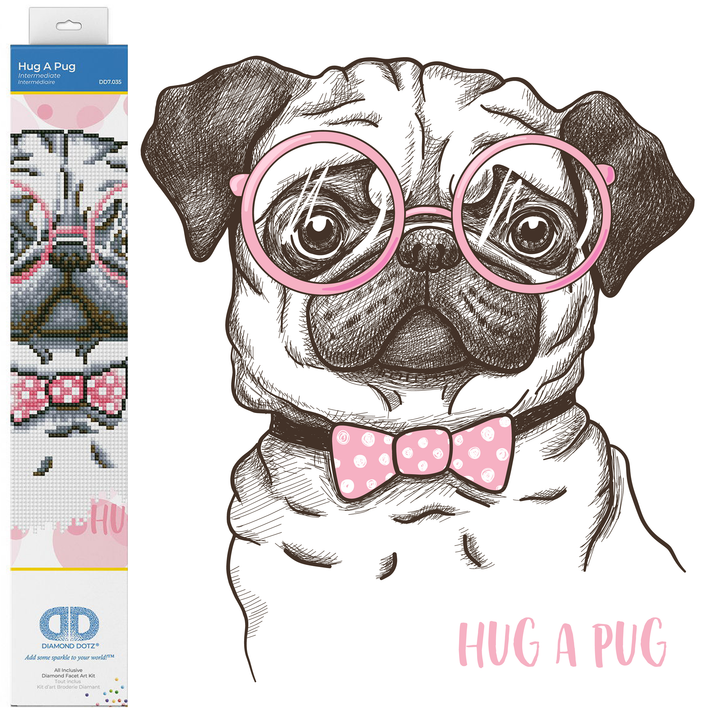 Diamond Dotz Hug A Pug - 13.8 x 13.8 in