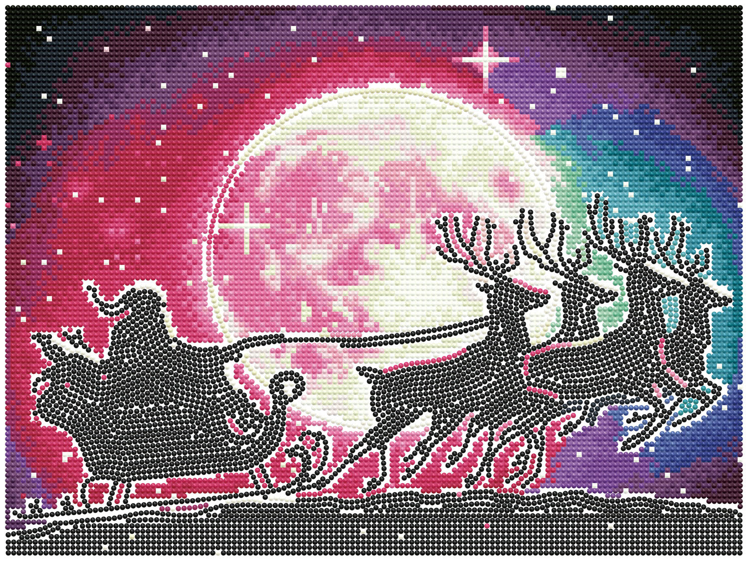 Santa's Sleigh Diamond Painting Kit | Christmas Art Diamond Dotz