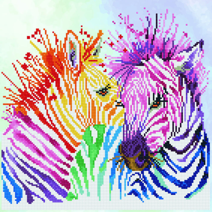 Diamond Dotz Rainbow Zebras - 15.7 x 15.7 in