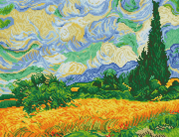 Diamond Dotz Wheat Fields (Van Gogh) - 20.1 x 15.4 in