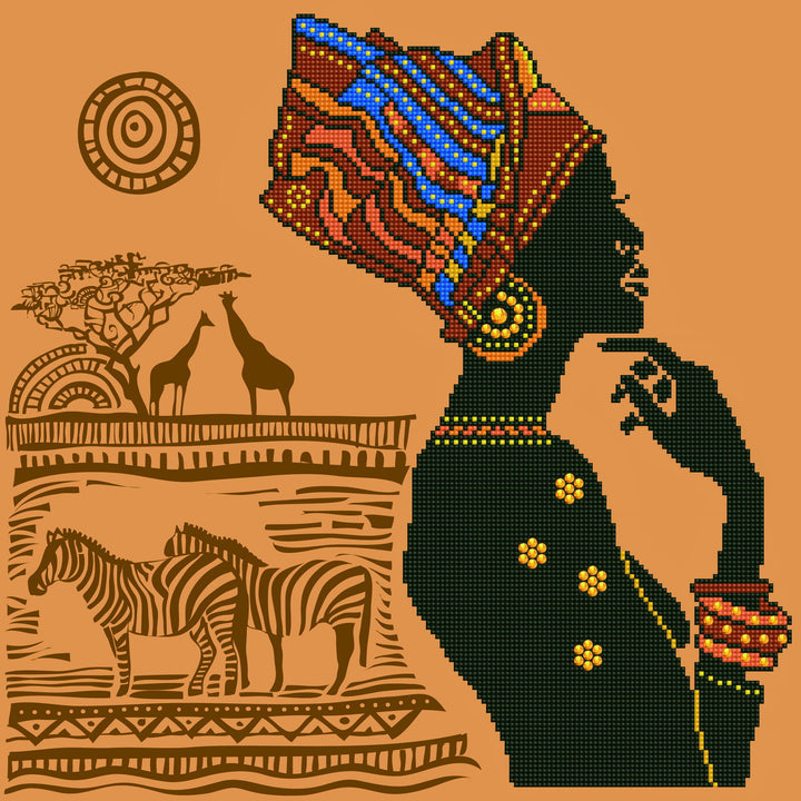 Diamond Dotz African Elegance - 19.3 x 19.3 in