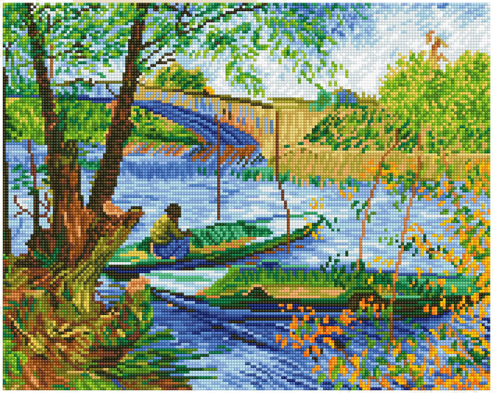 Diamond Dotz Fishing In Spring (Van Gogh) - 19.7 x 15.7 in