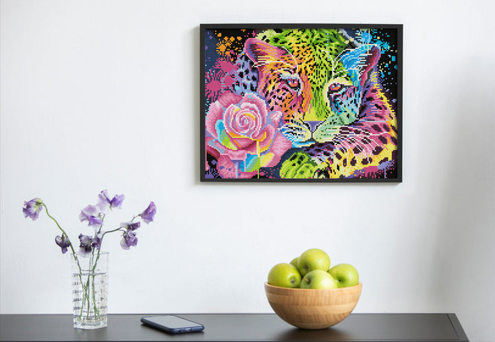 Diamond Dotz Neon Rainbow Leopard - 13.7 x 17.6 in