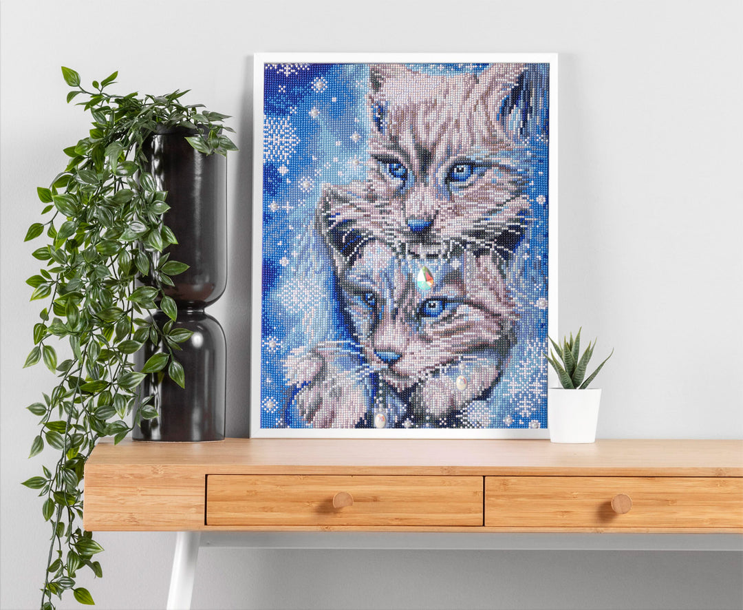 Diamond Dotz Blue Winter Lynx - 17.6 x 13.7 in