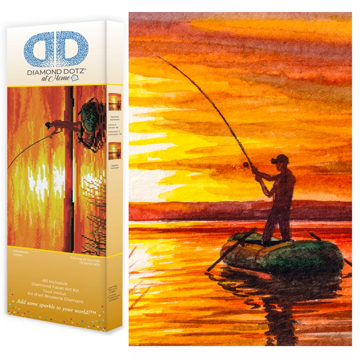 Diamond Dotz Fishing at Sunrise - 16 x 12 in