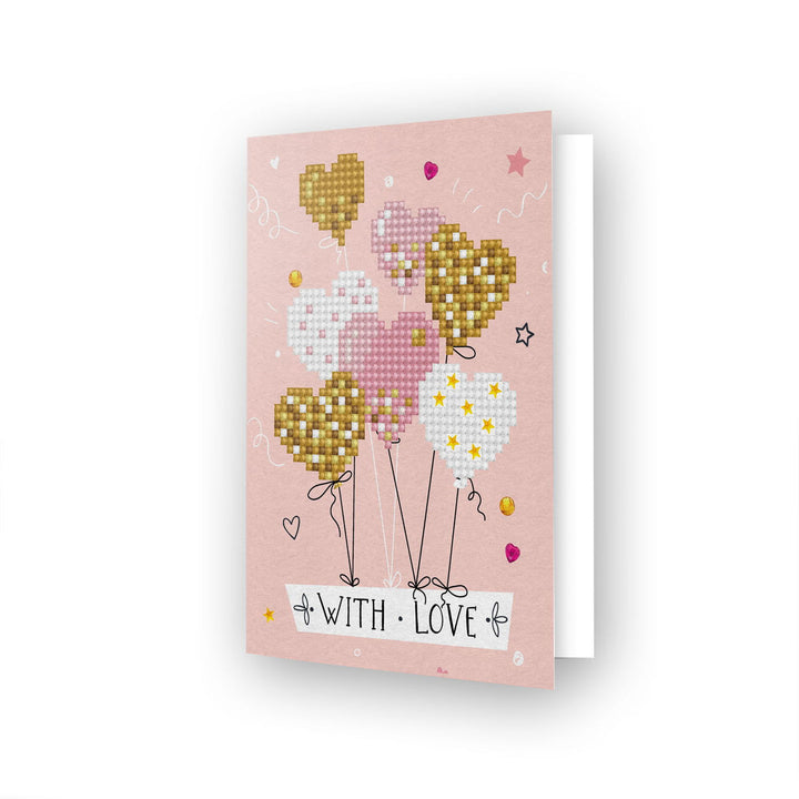 Diamond Dotz Love Balloons - Diamond Painting Greeting Card