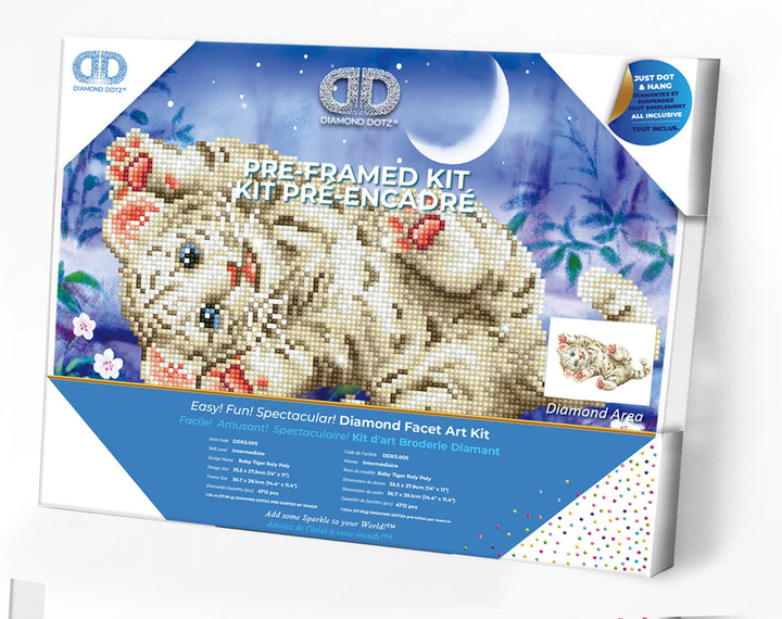 Diamond Dotz Baby Tiger Roly Poly with Frame - 14.0" x 11.0"