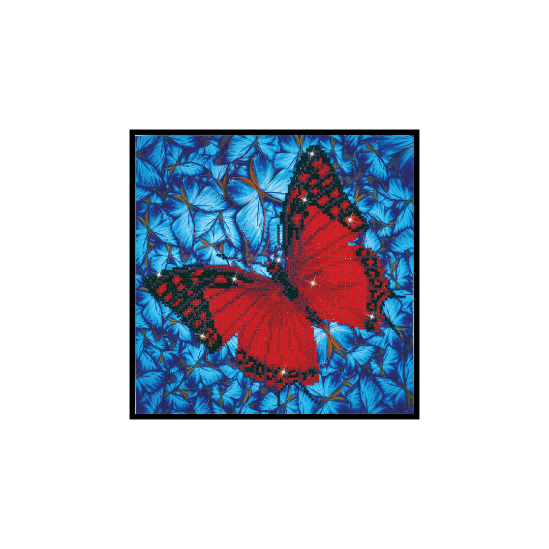 Diamond Dotz Flutter by Red with Frame - 12.0" x 12.0"