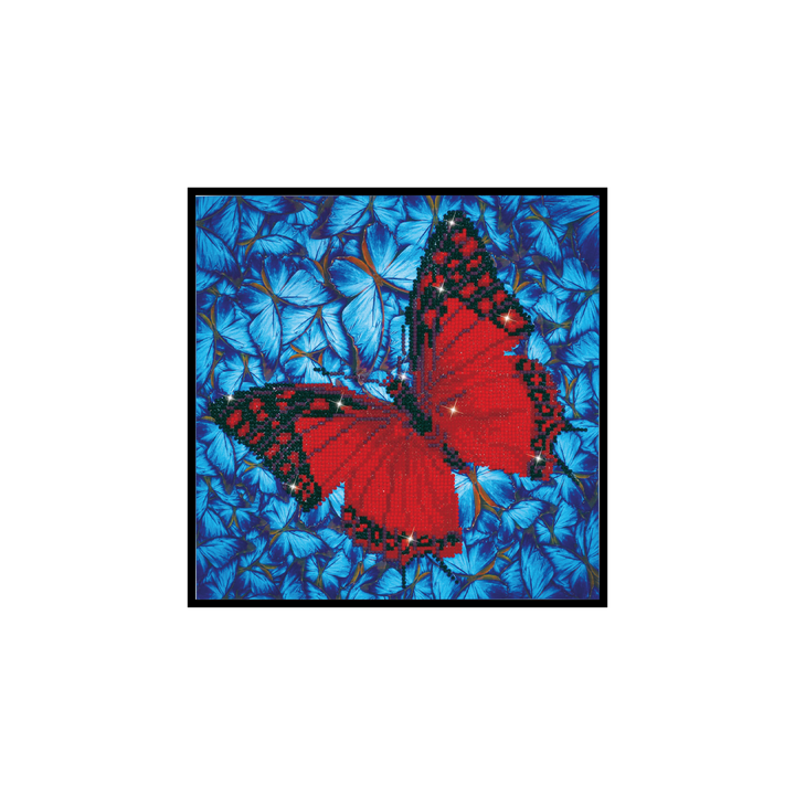 Diamond Dotz Flutter by Red with Frame - 12.0" x 12.0"