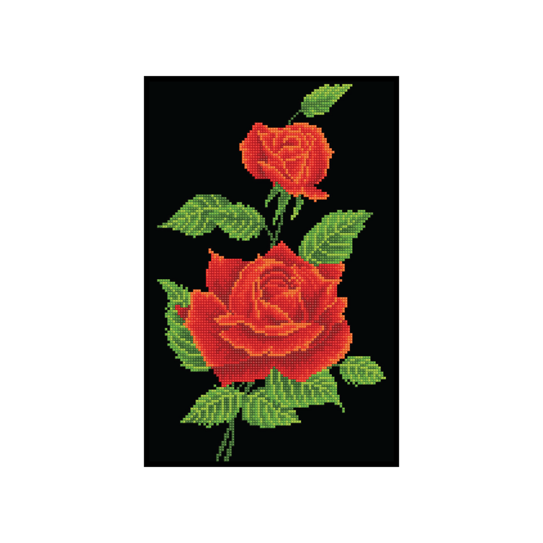 Diamond Dotz Red Rose Corsage with Frame - 10.6" x 16.5"