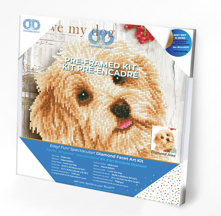 Diamond Dotz I Love My Dog with Frame - 12 x 12 in