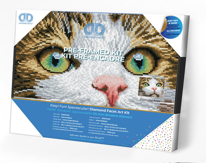 Diamond Dotz Green Eyed Beauty with Frame - 11.81 x 11.81 in