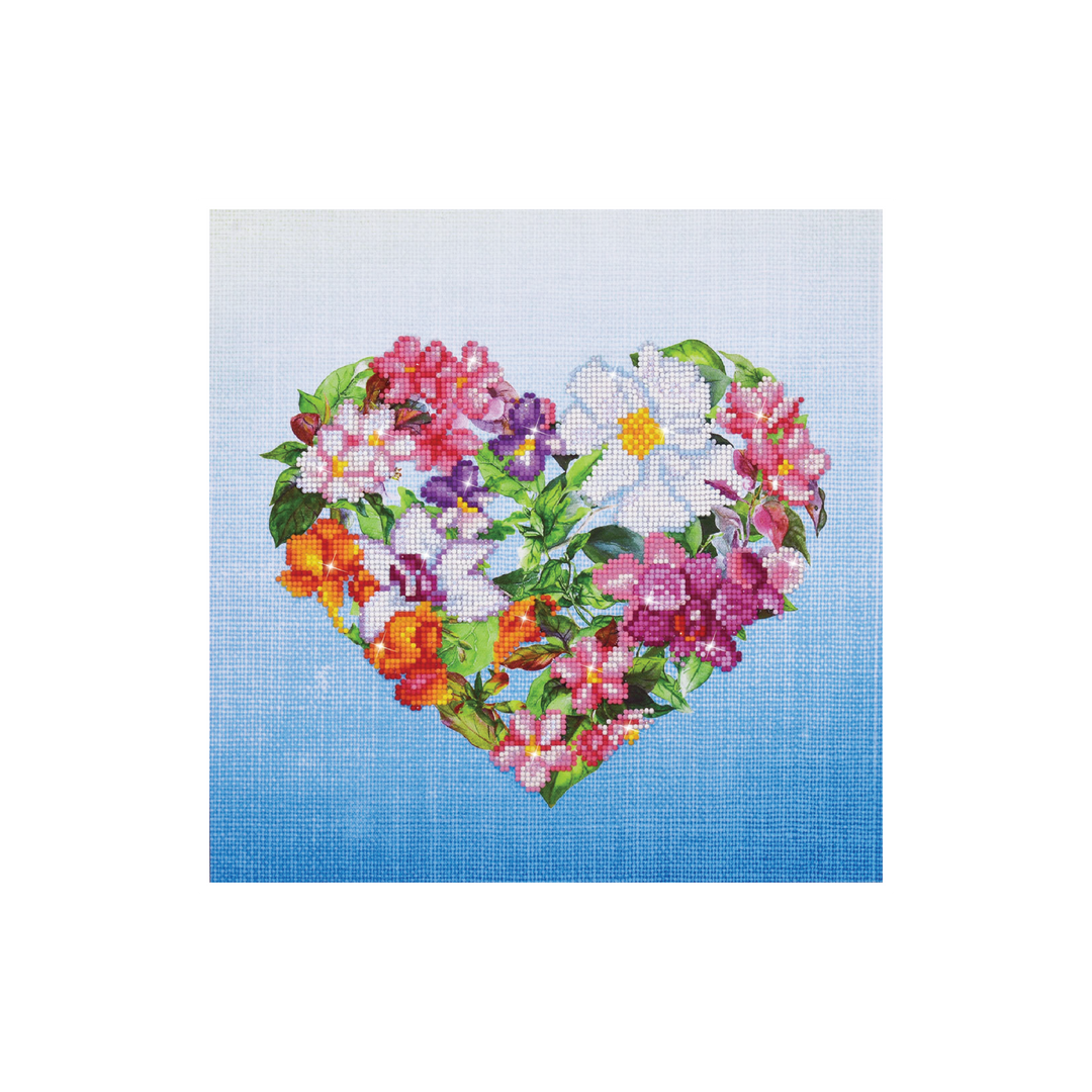 Diamond Dotz Flower Heart with Frame - 14.6" x 14.6"