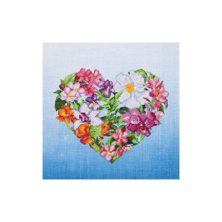 Diamond Dotz Flower Heart with Frame - 14.6" x 14.6"