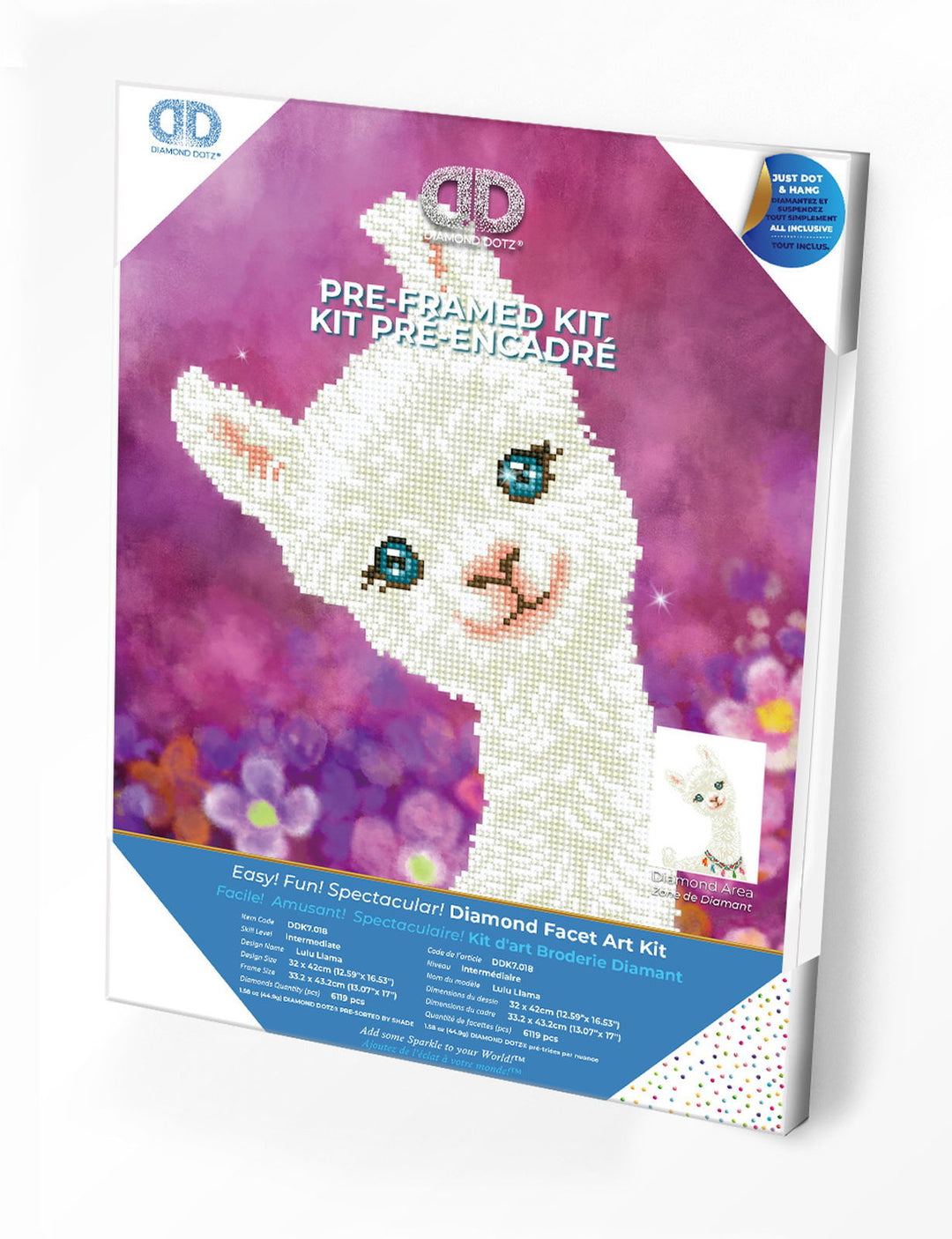 Diamond Dotz Lulu Llama with Frame - 12.6" x 16.5"