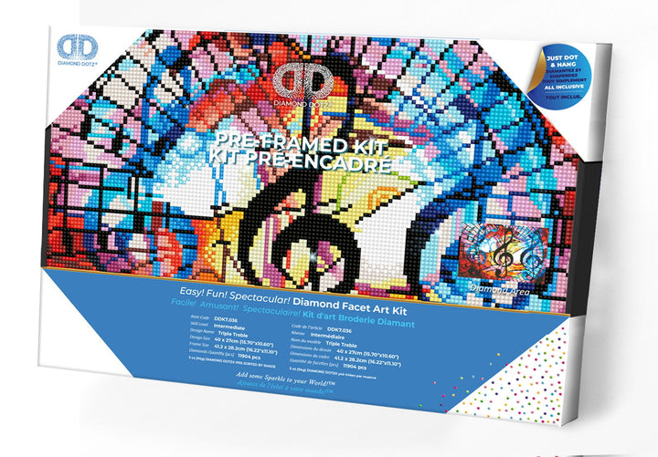 Diamond Dotz Triple Treble with Frame - 15.8" x 10.6"