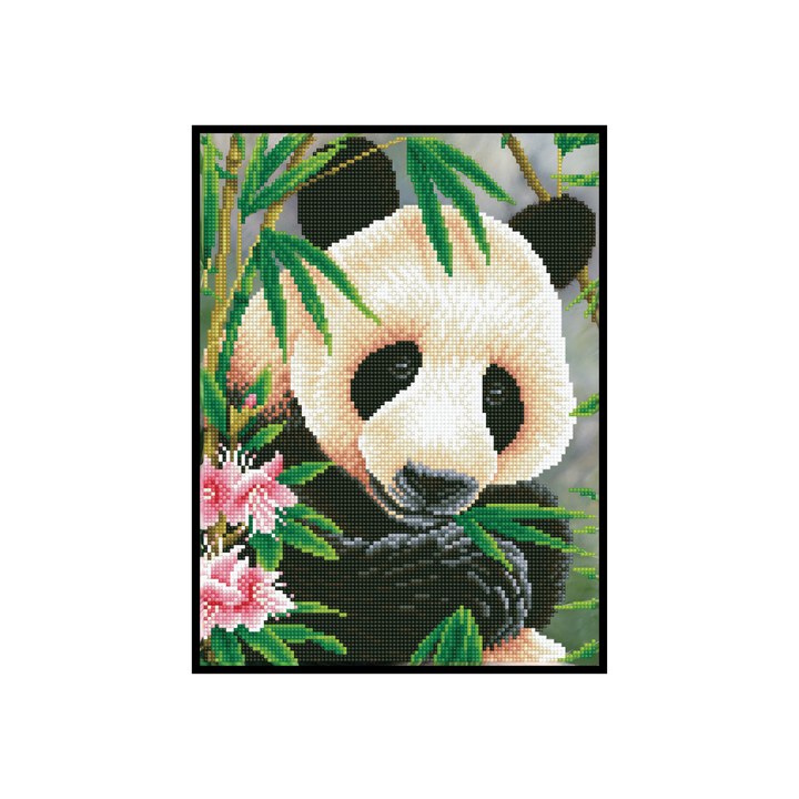 Diamond Dotz Panda Prince with Frame - 11.8" x 15.8"