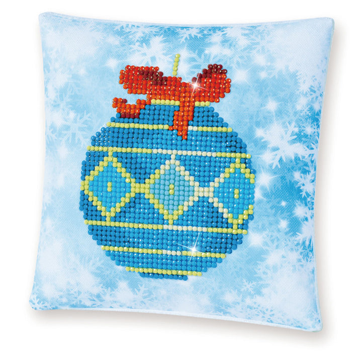 Diamond Dotz Blue Bauble Pillow - 7 x 7 in