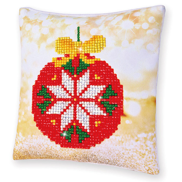 Diamond Dotz Red Bauble Pillow - 7 x 7 in