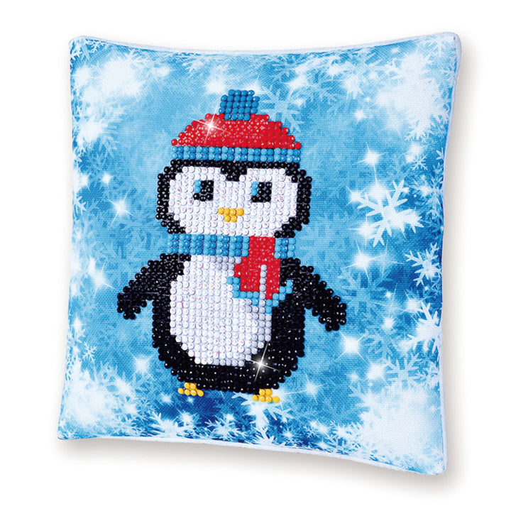 Diamond Dotz Christmas Penguin Pillow - 7 x 7 in