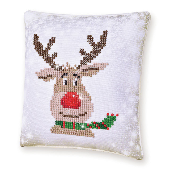 Diamond Dotz Christmas Reindeer Pillow - 7 x 7 in