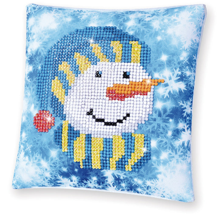 Diamond Dotz Snowman Cap Pillow - 7 x 7 in
