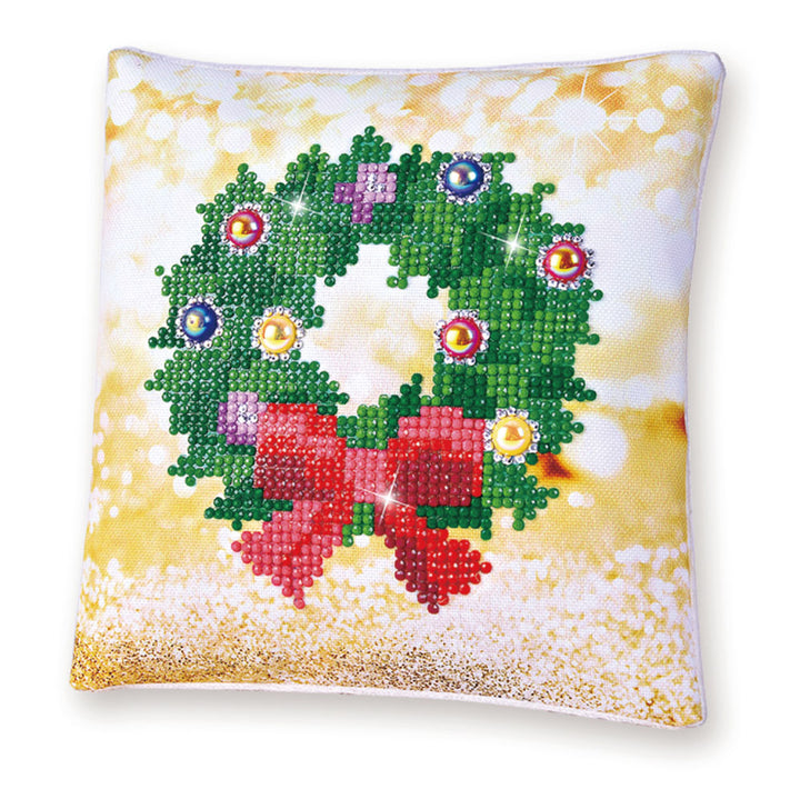 Diamond Dotz Christmas Wreath Pillow - 7 x 7 in