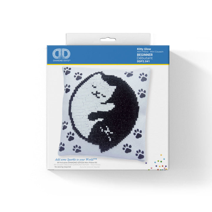 Diamond Dotz Kitty Glow Mini Pillow - 7.1 x 7.1 in