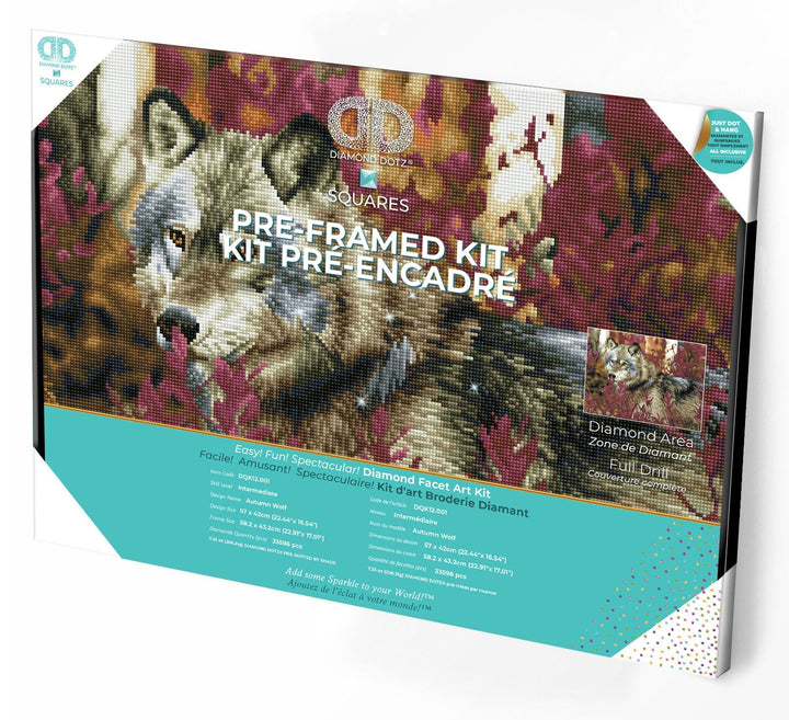 Diamond Dotz Autumn Wolf Pre-Framed Kit - 22.4" x 16.5"