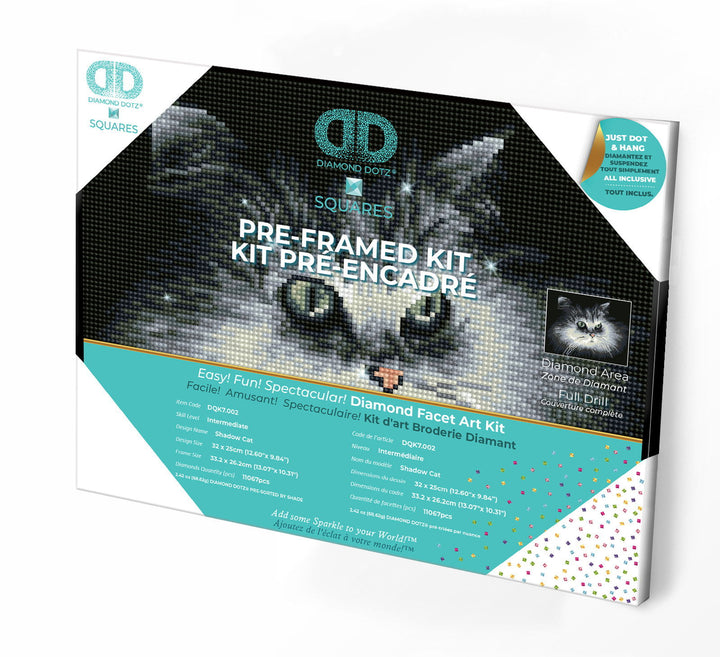 Diamond Dotz Shadow Cat Pre-Framed Kit - 12.6" x 9.8"