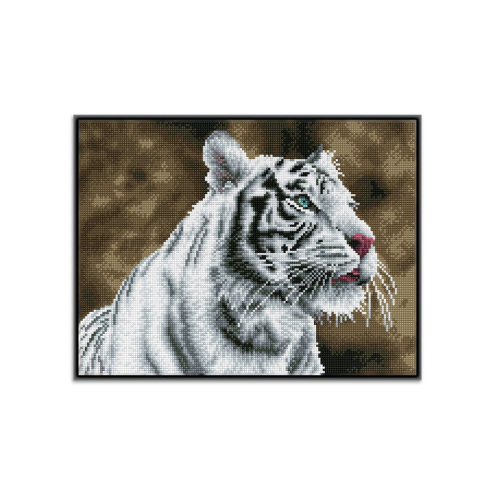 Diamond Dotz Tigre Blanc Pre-Framed Kit - 16.1" x 12.2"