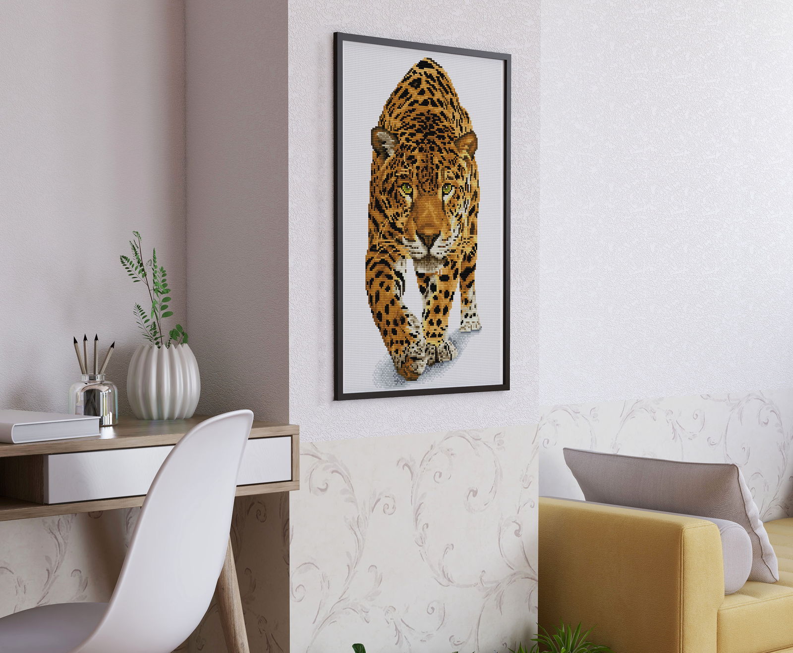 On the Prowl with Frame | Diamond Painting Kits Animals | Diamond