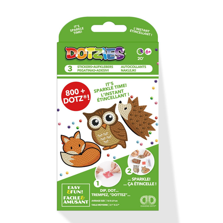Diamond Dotz DOTZIES 3 STICKERS Multi Pack - Forest Friends