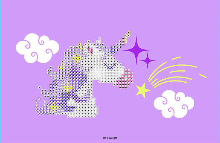 Diamond Dotz Pink Unicorn Zipper Pouch - 5.51 x 8.46 in