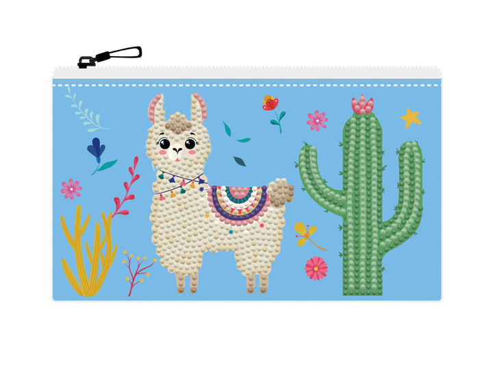 Diamond Dotz Llama Party Zipper Pouch - 5.51 x 8.46 in