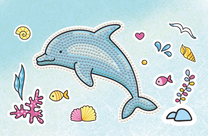 Diamond Dotz Dolphin Party Zipper Pouch - 5.51 x 8.46 in