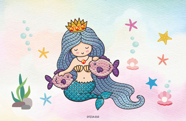 Diamond Dotz Mer Princess Zipper Pouch - 5.51 x 8.46 in