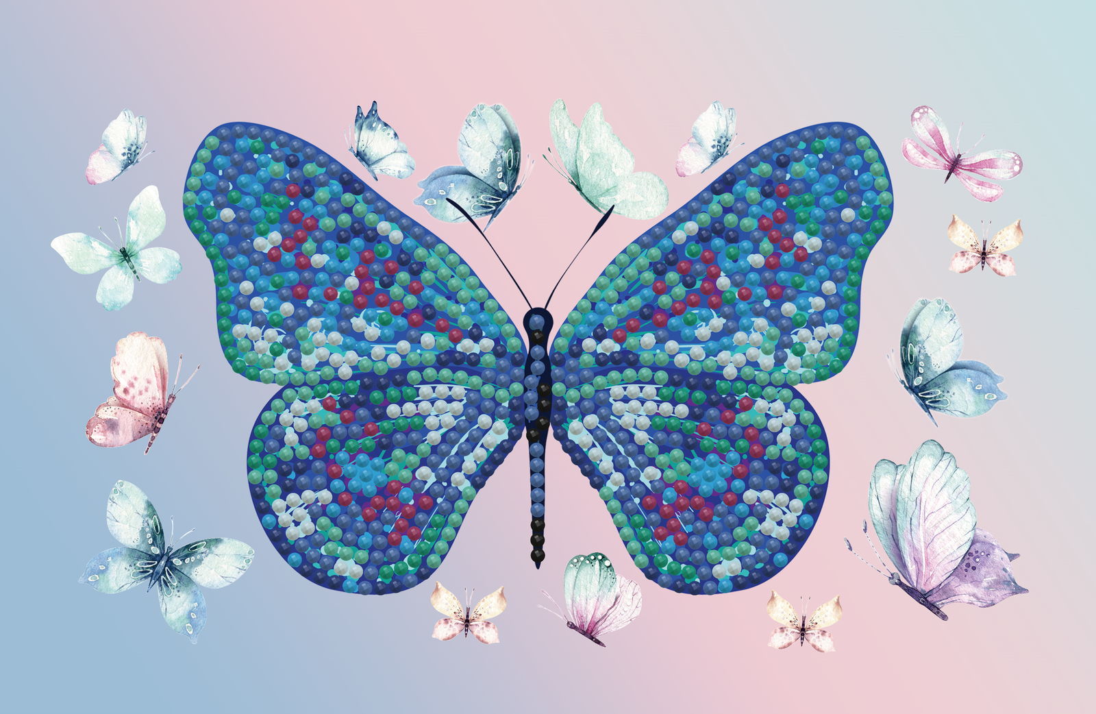 Butterfly Days Zipper Pouch | Diamond Dotz Kits Purse | Diamond