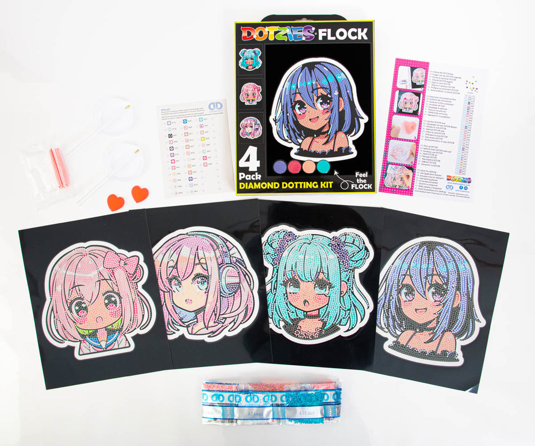 Diamond Dotz Neon Anime Girls - 10 x 8 in (Each Design)